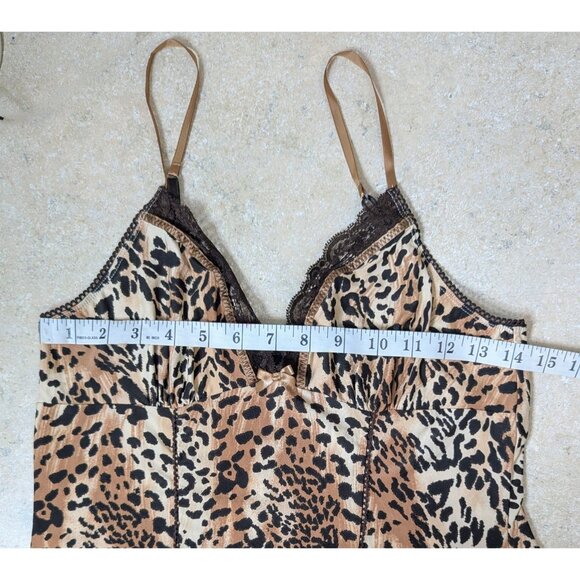 Womens Size Small 2 Pc Babydoll Cami & Shorts Pajama Set Leopard Vintage Retro - Picture 8 of 16